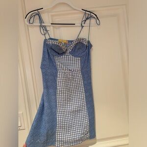 Urban Outfitters Felicity Eyelet Bustier Mini Dress